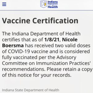 a vaccine certification
